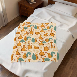 Giraffe Friends Velveteen Plush Blanket