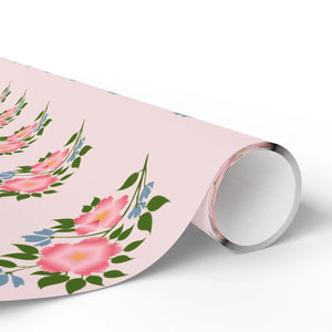 Vintage pink floral wrapping paper