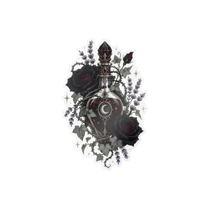 Gothic sacred heart rose kiss-cut vinyl decal - home decor decals