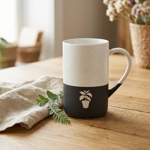 Minimalist potted plant ceramic mug - mugs