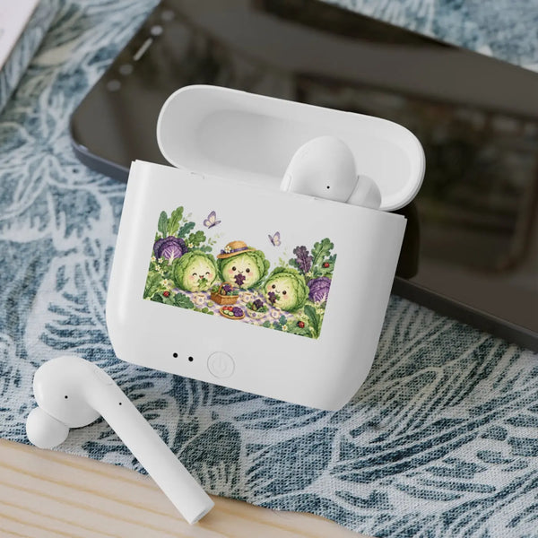 Kawaii cabbage garden wireless earbuds - headphones