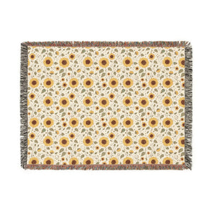 Sunflower & Midnight Floral Woven Throw Blanket