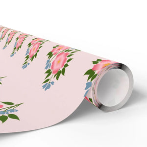 Vintage pink floral wrapping paper