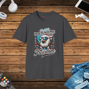 Independence Day Eagle with Glasses Patriotic T-shirt - Dipaliz - Dark Heather / s - T-shirts