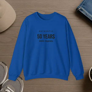 Funny 50th Birthday Crewneck Sweatshirt - Cozy Comfort - Dipaliz - s / Royal - Sweatshirts