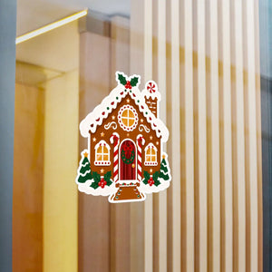 Gingerbread house christmas kiss-cut vinyl decal - home decor decals