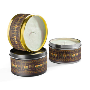 Boho Lotus Pattern Tin Candle
