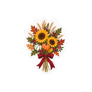 Autumn sunflower bouquet kiss-cut vinyl decal - home decor decals