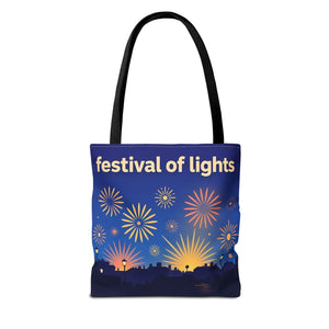 Festival of Lights Tote Bag — Diwali Fireworks Market & Celebration Tote