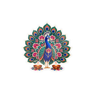 Peacock mandala kiss-cut vinyl decal - home decor decals