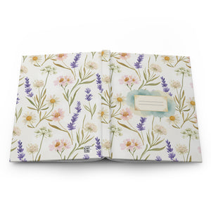 Floral Meadow Hardcover Journal — Lavender & Wildflower Notebook