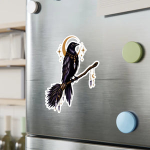 Mystical raven moon kiss-cut vinyl decal - home decor decals