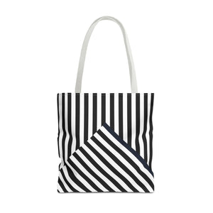 Black striped, AOP Tote Bag