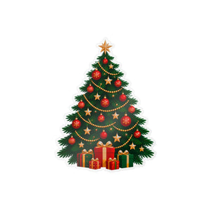 Christmas tree kiss-cut vinyl decal - home decor decals
