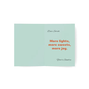 Personalized, Diwali Greeting Cards — 'Happy Diwali: Lights and Joy' Festive Card Pack (1/10/30/50 pcs)