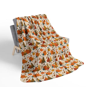 Autumn Pumpkin Patch Sherpa Blanket