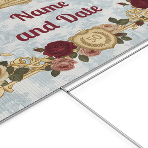 Custom Anniversary Yard Sign – Vintage Florals - Dipaliz - Sidewalk & Signs