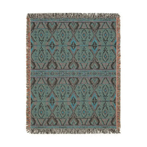 Geometric southwestern woven blanket by DipaliZ at 80 by 60 inches