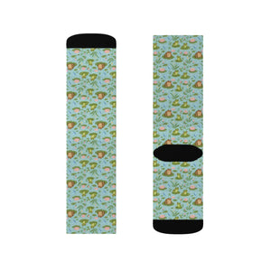 Frog Pond Pattern Socks — Cute Novelty Sublimation Crew Socks