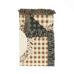 Certified Classic badge detail on the DipaliZ personalized plaid blanket