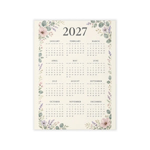 Pressed-flower style border detail on the DipaliZ 2027 floral calendar decal