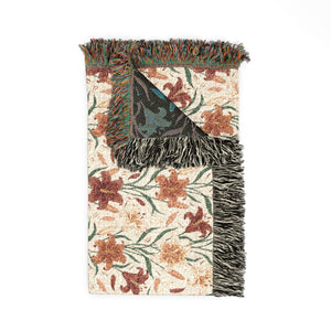 Boho Floral Woven Blanket – Cozy Southwestern Throw for Living Room & Bedspread