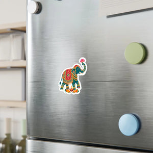 Decorative indian elephant kiss-cut vinyl decal - home decor decals