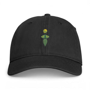 Adjustable self-fabric strap and metal slider on the DipaliZ sunflower cap