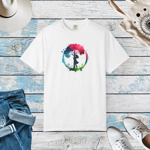A girl hugging a tree World Environment Day Unisex Garment-Dyed T-shirt