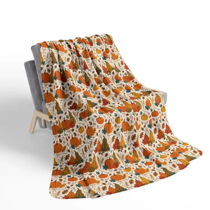 Autumn Pumpkin Patch Sherpa Blanket