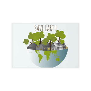 Globe with trees and houses, a concept for Save Earth Wall Decals