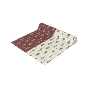 Rust & Cream Minimal Pine Table Runner — Rustic Holiday Dining Decor