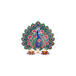 Peacock mandala kiss-cut vinyl decal - home decor decals