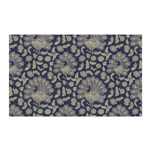 Paisley teardrops with fine hatching on DipaliZ peacock cotton fabric by the yard