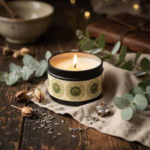 Mandala floral tin candle - candles