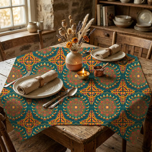 Diwali diya mandala tablecloth - tablecloths