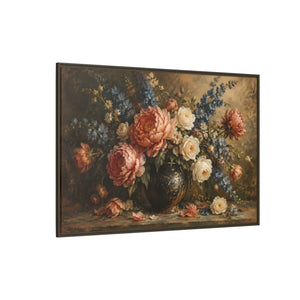 Vintage floral bouquet framed canvas wall art - printable