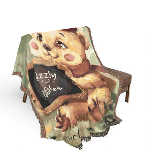 DipaliZ Grizzly Bear Giggles Woven Blanket Cotton Throw