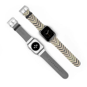Chevron Pattern Watch Band — Neutral Geometric Apple Watch Strap