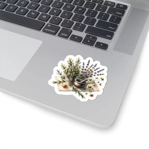 DipaliZ herbal apothecary kiss-cut sticker with lavender and chamomile