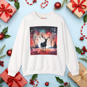 Rudolf reindeer Christmas, Unisex Heavy Blend Crewneck Sweatshirt