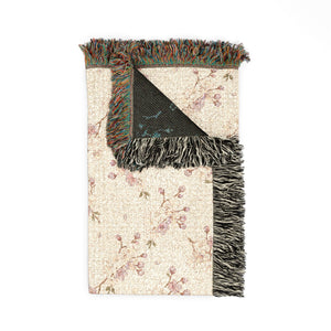 Woven Blanket — Reversible Cozy Throw with Neutral Floral & Speckled Night Sides