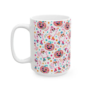 Colorful disco unicorn ceramic mug - mugs