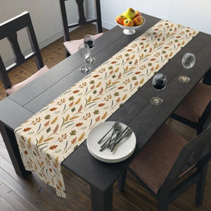 Autumn Meadow Table Runner — Neutral Floral Fall Decor