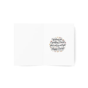 Diwali rangoli greeting card - festive lanterns & diyas pack (1/10/30/50) - cards