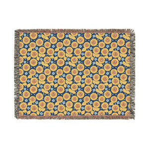 Boho Floral Woven Blanket