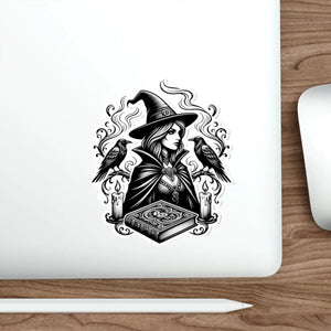 Die-cut edge following the drawing on the DipaliZ grimoire sticker
