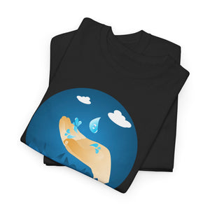 A globe with water, Unisex heavy cotton tee