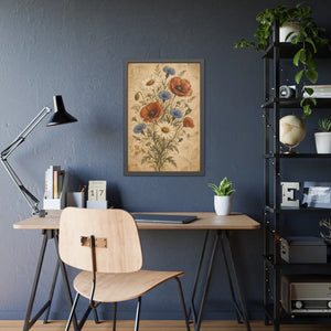 Framed paper poster – vintage wildflower botanical floral wall art - posters