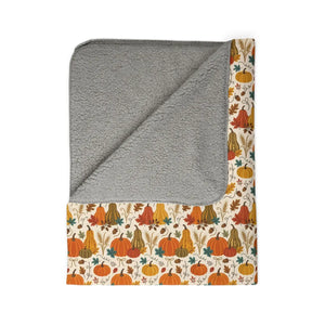 60 by 80 inch DipaliZ harvest sherpa blanket with matched seam thread